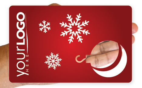 Clear Christmas tree ornament gift card design