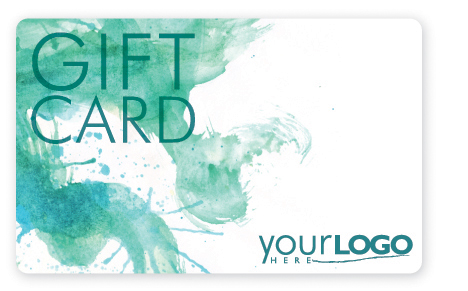 Predesigned gift card that will accept a company logo