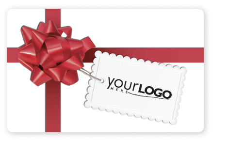 Holiday gift card design with red box