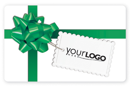 Gift card design with green bow
