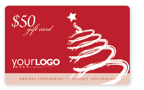 Holiday gift card design with tree