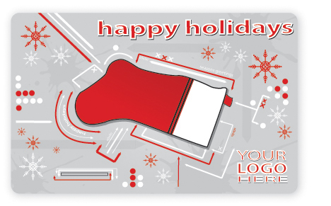 Happy holidays stocking gift card design