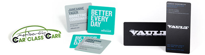 Die cut business cards and gift cards