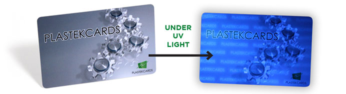 Plastic cards with UV light detection