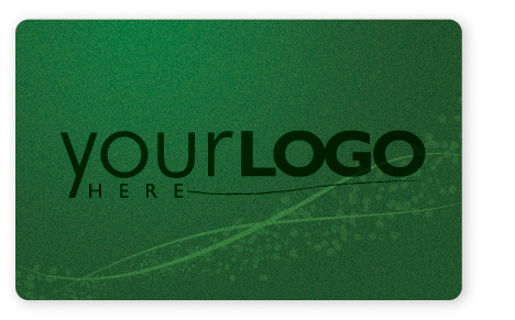 Green gift card design with metallic ink