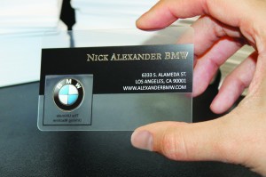 Transparent business cards give a great first impression