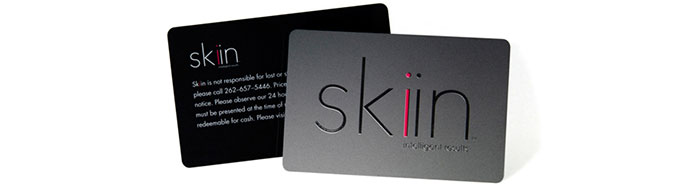 Raised ink business cards similar to spot UV business cards