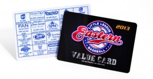 Plastic fundraising card and discount card