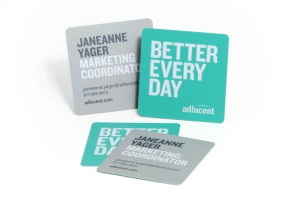 Square Plastic Die Cut Business Card