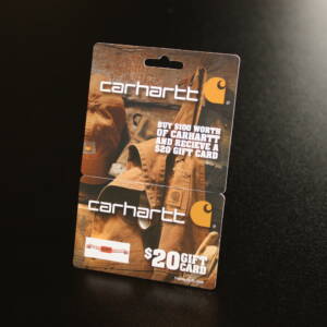Break away hanging gift card for Carhartt
